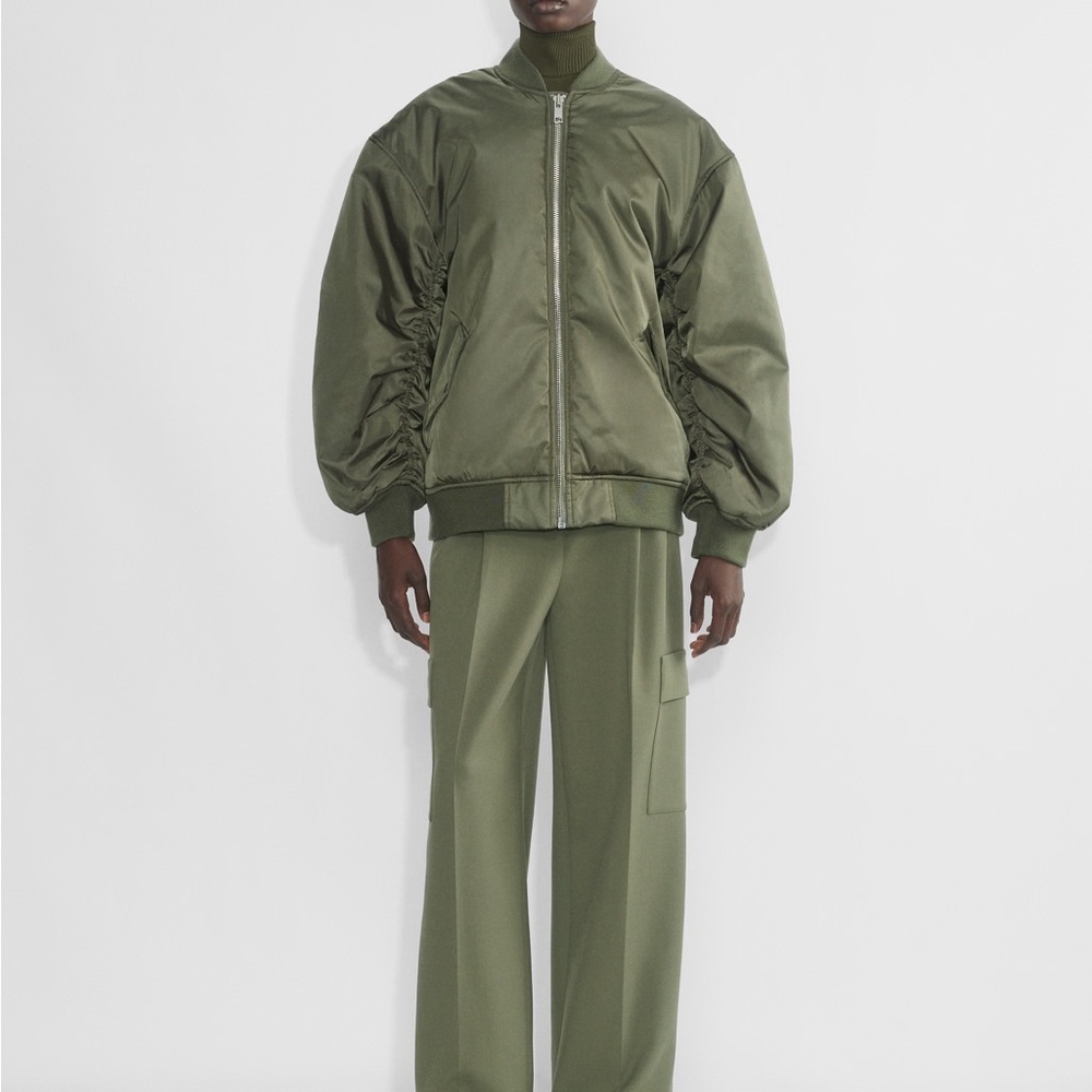 Babaton Green Bomber Jacket Athletic Style